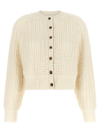 Loulou De Saison White Cashmere Cardigan
