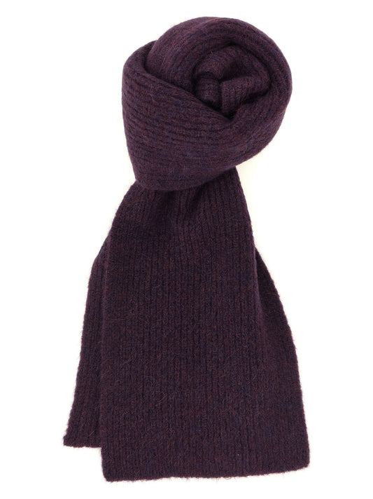 Scarf by Dries Van Noten for men in alpaca wool & polyamide plum, purple & white presents a cosy silhouette, artfully capturing the sophisticated design and premium aesthetic of the Alpaca Wool & Polyamide Foulard Scarf.
