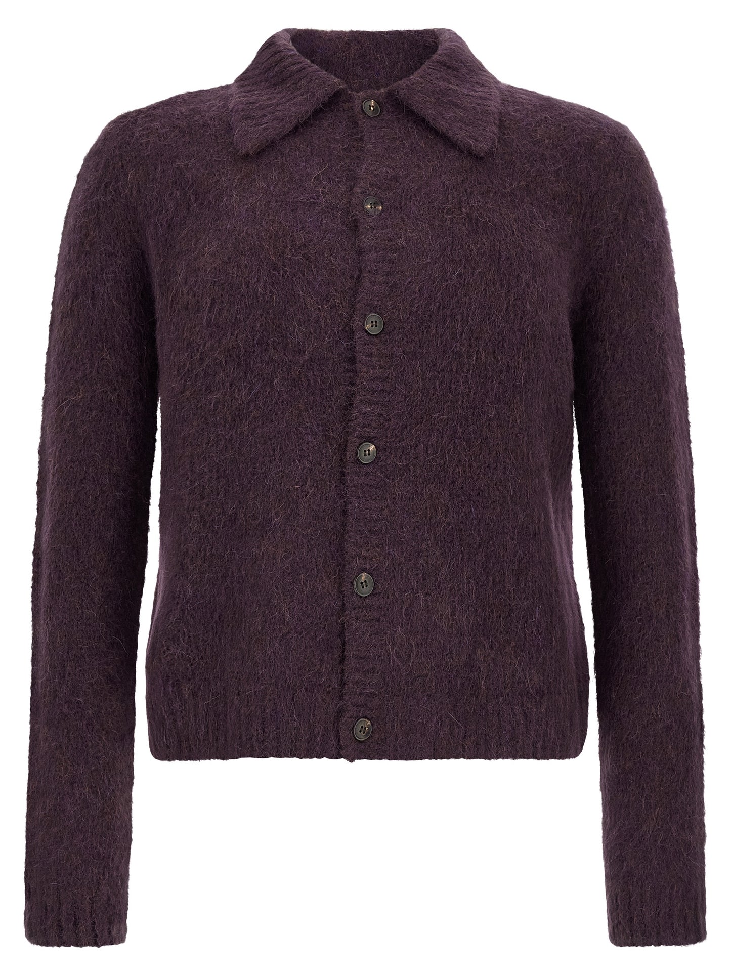 Dries Van Noten Purple Wool Cardigan