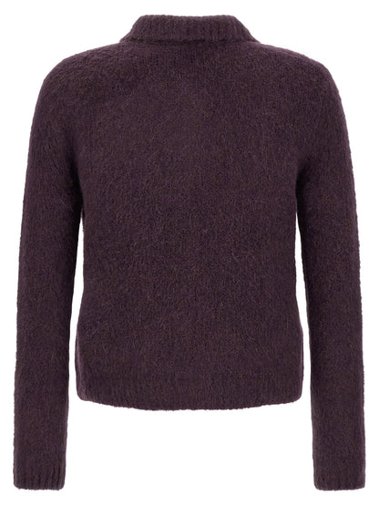 Dries Van Noten Purple Wool Cardigan