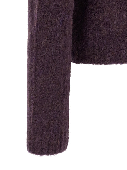 Dries Van Noten Purple Wool Cardigan