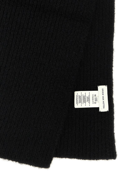 Dries Van Noten Black Wool Foulard