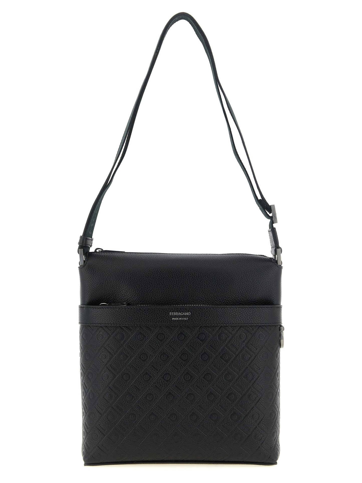 Ferragamo Black Calfskin Crossbody Bag