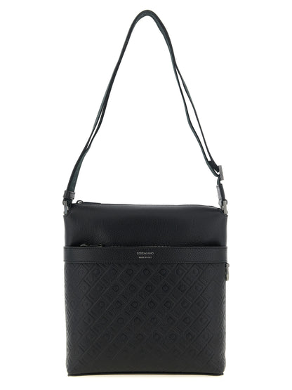 Ferragamo Black Calfskin Crossbody Bag