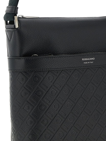 Ferragamo Black Calfskin Crossbody Bag