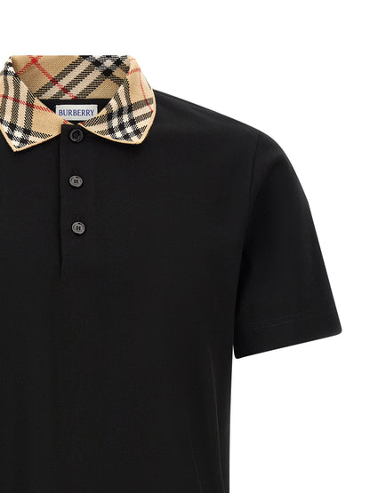 Burberry Black Cotton Polo Shirt