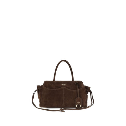 Prada Brown Suede Leather Shoulder Bag