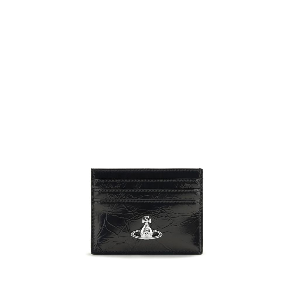 Vivienne Westwood Bos Taurus Calf Leather Cardholder Wallet - Black
