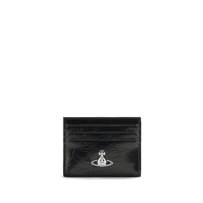 Vivienne Westwood Bos Taurus Calf Leather Cardholder Wallet - Black