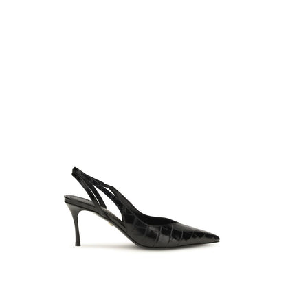 Ferragamo Black Calf Leather Bos Taurus Pumps