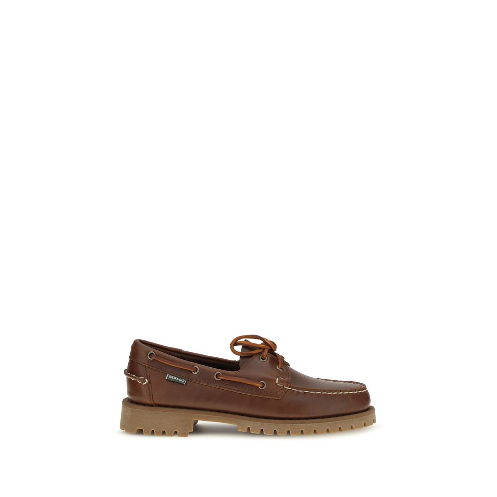 Sebago Brown Calf Leather Bos Taurus Slip-On Loafers