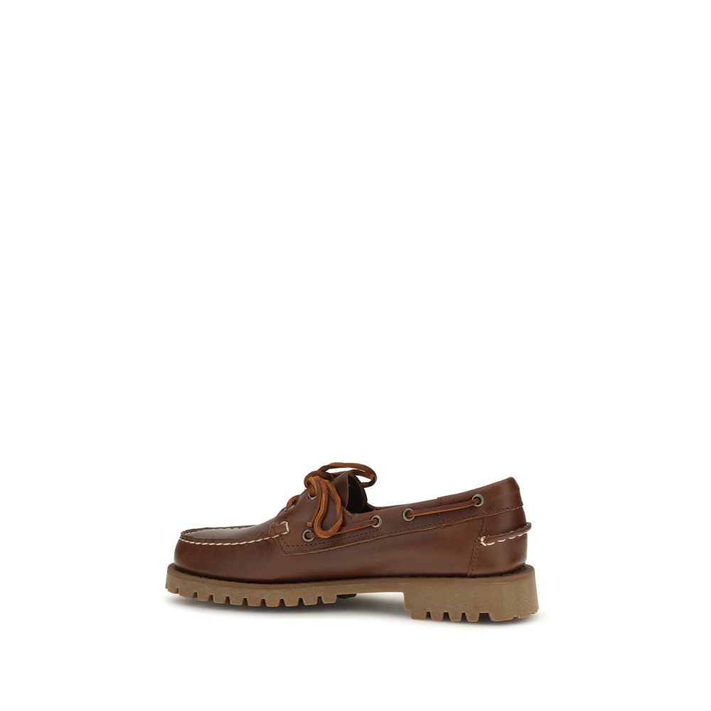 Sebago Brown Calf Leather Bos Taurus Slip-On Loafers