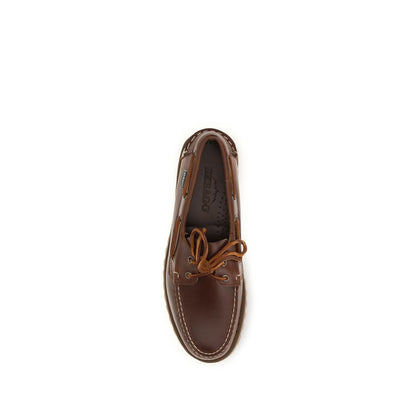 Sebago Brown Calf Leather Bos Taurus Slip-On Loafers