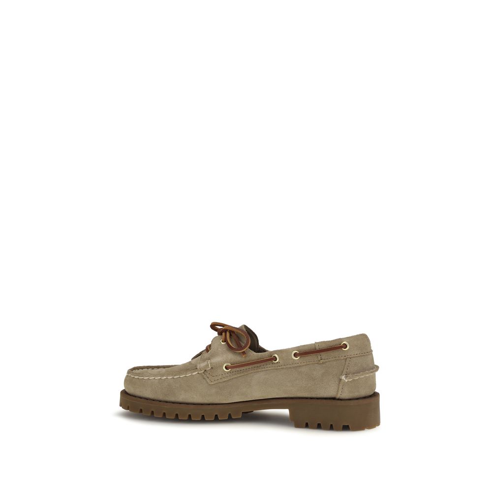 Sebago Beige Suede Leather Slip-On Loafers