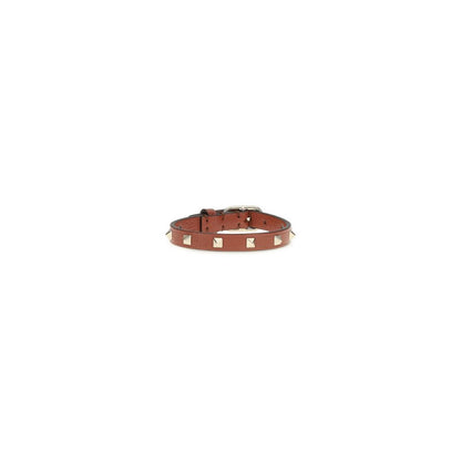 Valentino Garavani Rockstud Women's Bos Taurus Calfskin Leather Bracelet - Brown Gold