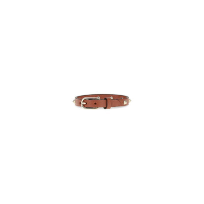 Valentino Garavani Rockstud Women's Bos Taurus Calfskin Leather Bracelet - Brown Gold