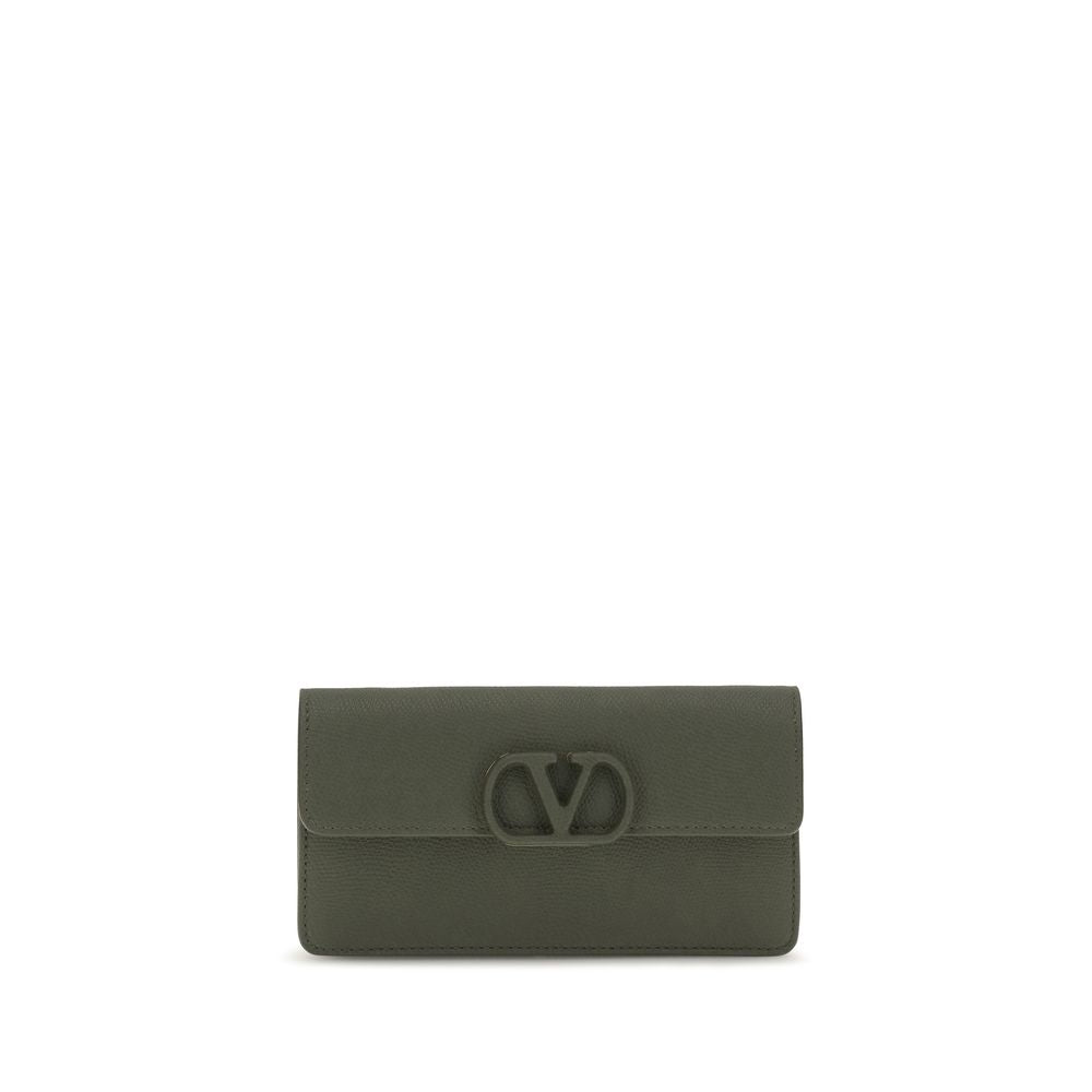Valentino Garavani V Logo Bos Taurus Calfskin Nappa Leather Cardholder Wallet - Bicolour Signature