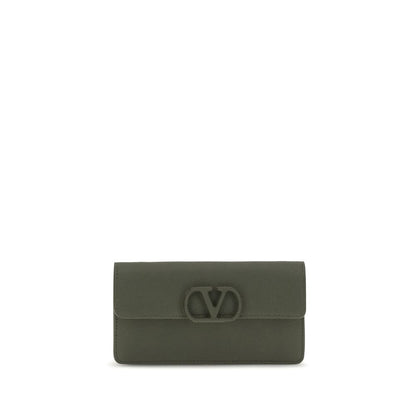 Valentino Garavani V Logo Bos Taurus Calfskin Nappa Leather Cardholder Wallet - Bicolour Signature