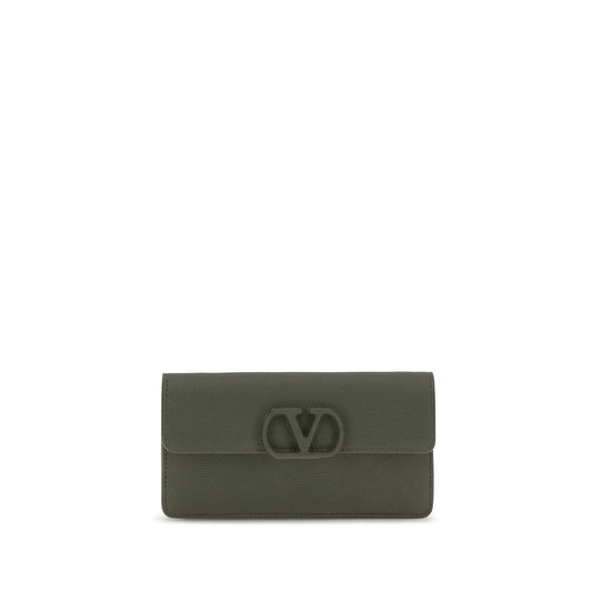 Valentino Garavani V Logo Bos Taurus Calfskin Nappa Leather Cardholder Wallet - Bicolour Signature