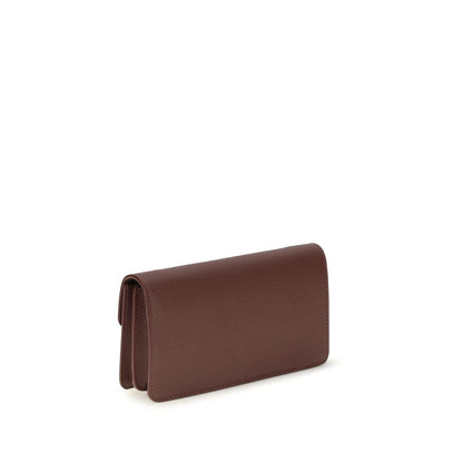 Valentino Garavani V Logo Bos Taurus Calfskin Nappa Leather Cardholder Wallet - Brown Signature