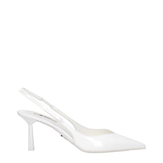 High-Heel Sandals Pumps Heels by Prada for women in patent leather white features a effortlessly chic Women's Patent Leather High-Heel Sandals Pumps Heels design with a sophisticated high-heel and elegant .