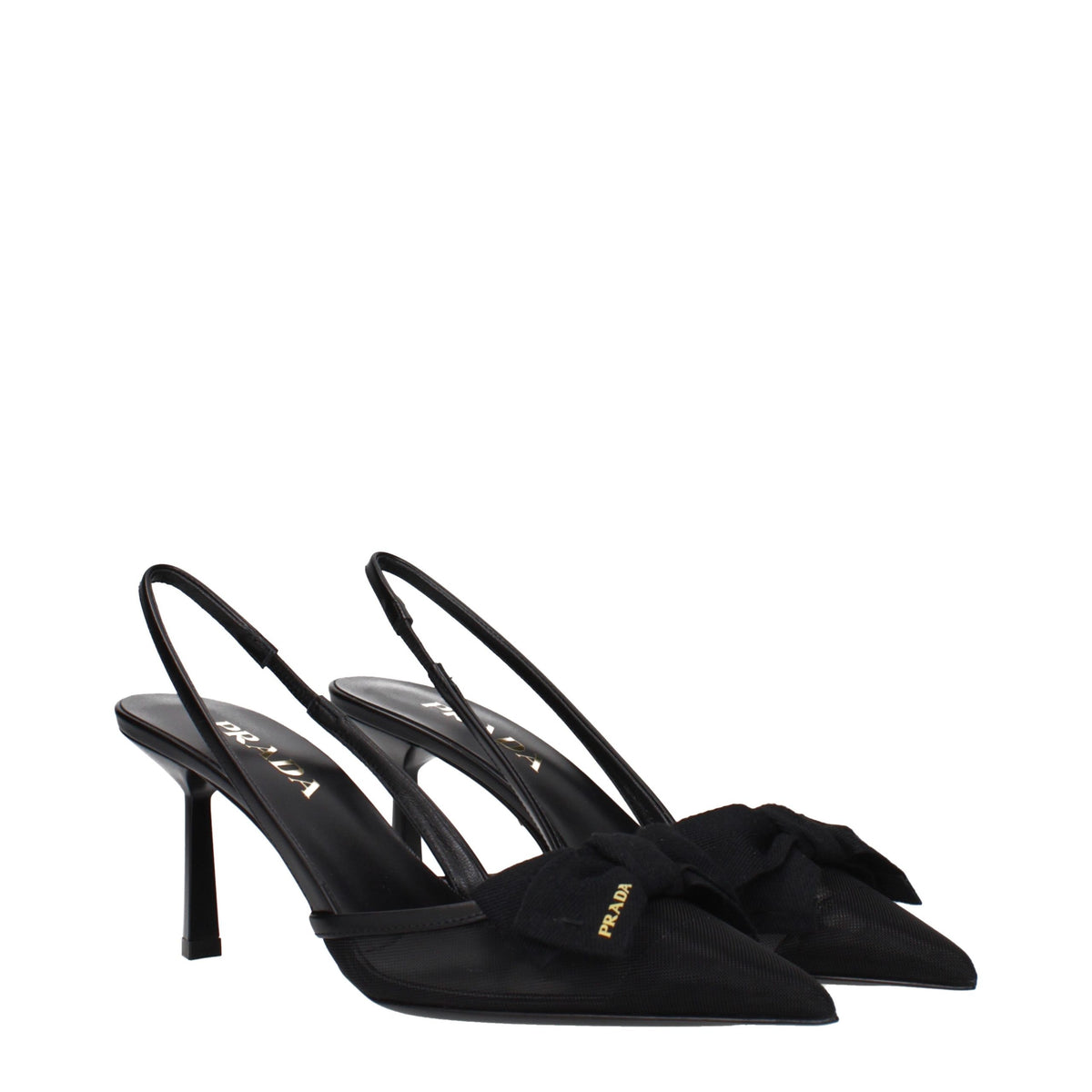 High-Heel Sandals Pumps Heels by Prada for women in cotton corduroy black features an effortlessly chic silhouette from the Women's High-Heel Sandals Pumps Heels collection, showcasing a high-heel and effortlessly chic for a effortlessly chic look.