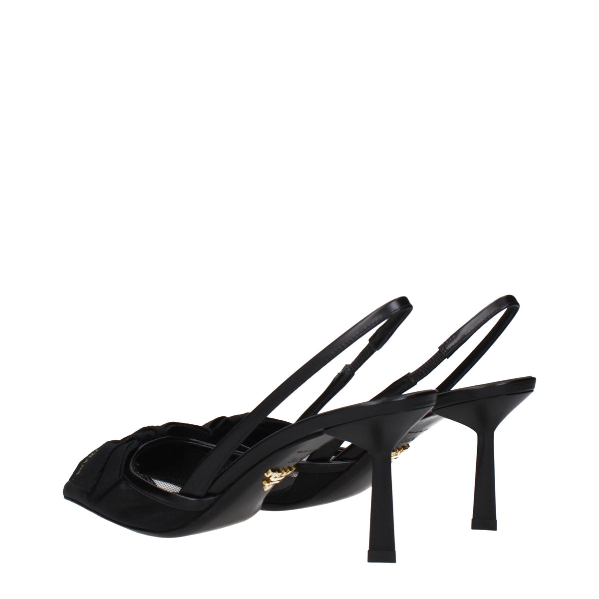 High-Heel Sandals Pumps Heels by Prada for women in cotton corduroy black features an captivating silhouette, showcasing the elegant Women's High-Heel Sandals Pumps Heels design with a high-heel and a sophisticated .