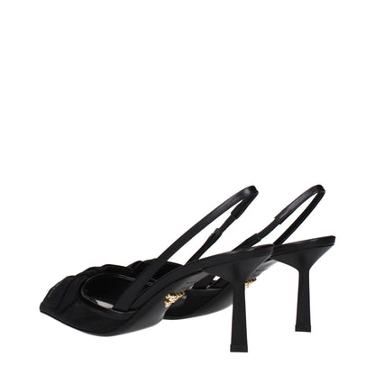 High-Heel Sandals Pumps Heels by Prada for women in cotton corduroy black features an captivating silhouette, showcasing the elegant Women's High-Heel Sandals Pumps Heels design with a high-heel and a sophisticated .