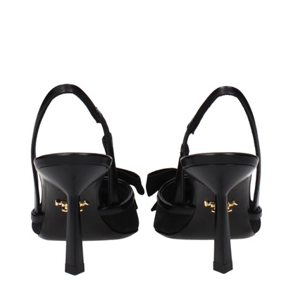 High-Heel Sandals Pumps Heels by Prada for women in cotton corduroy black features a effortless chic silhouette, showcasing the Women's High-Heel Sandals Pumps Heels design with a effortless chic high-heel and for a effortless chic finish.