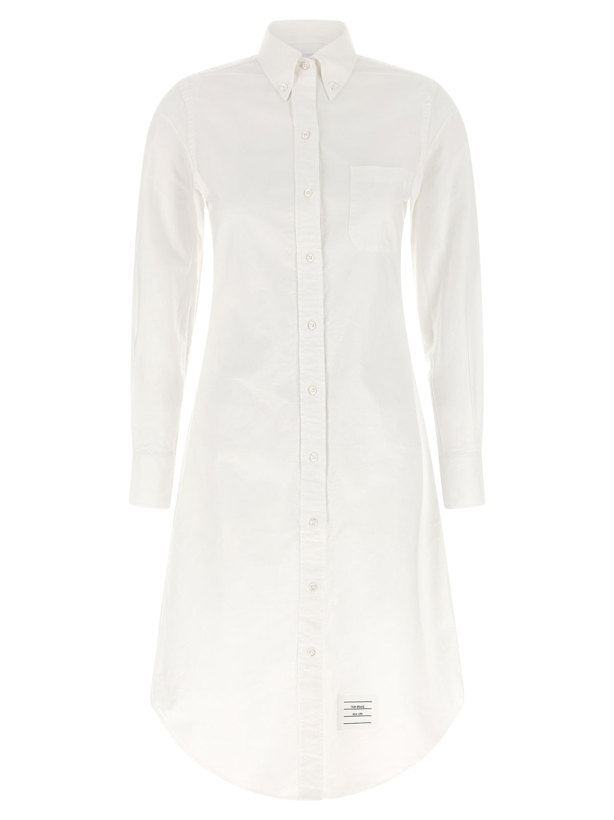 Skirt by Thom Browne for women in cotton white features a captivating silhouette, showcasing the captivating Women's Tailored Cotton Midi Skirt design with a sophisticated midi for a captivating look.