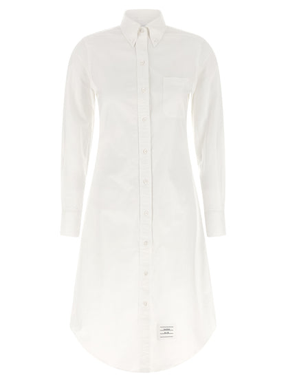 Skirt by Thom Browne for women in cotton white features a captivating silhouette, showcasing the captivating Women's Tailored Cotton Midi Skirt design with a sophisticated midi for a captivating look.
