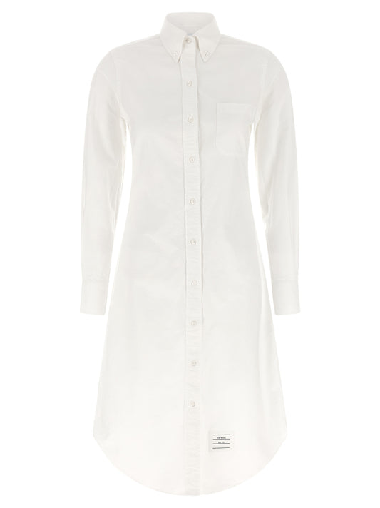 Skirt by Thom Browne for women in cotton white features a captivating silhouette, showcasing the captivating Women's Tailored Cotton Midi Skirt design with a sophisticated midi for a captivating look.