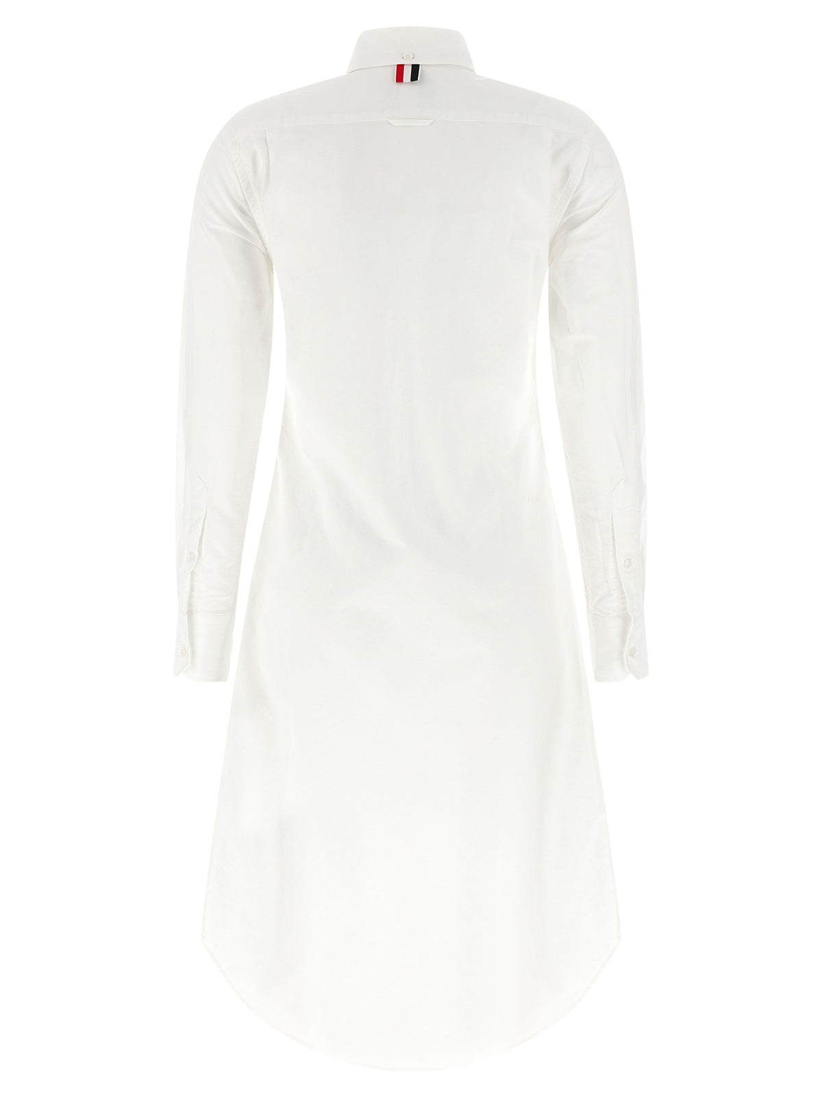 Skirt by Thom Browne for women in cotton white showcases a sultry silhouette, elegantly defined by its midi and the sophisticated sultry design of the Women's Tailored Cotton Midi Skirt.