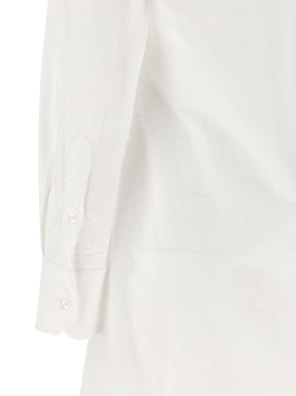 Skirt by Thom Browne for women in cotton white features an relaxed-yet-refined silhouette that elegantly showcases the Women's Tailored Cotton Midi Skirt design and sophisticated midi.
