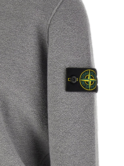 Stone Island Gray Virgin Wool Cardigan