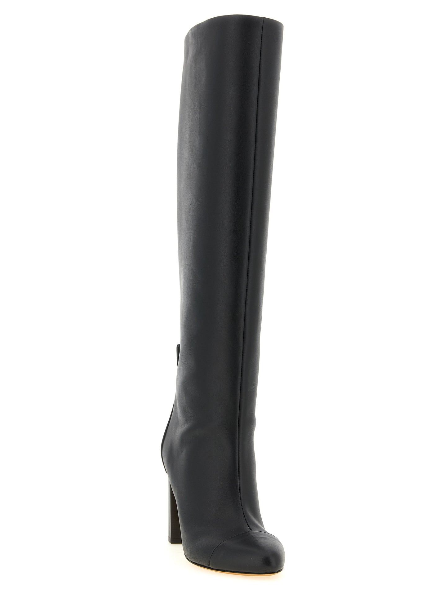 ODISSI Black Calfskin Over The Knee