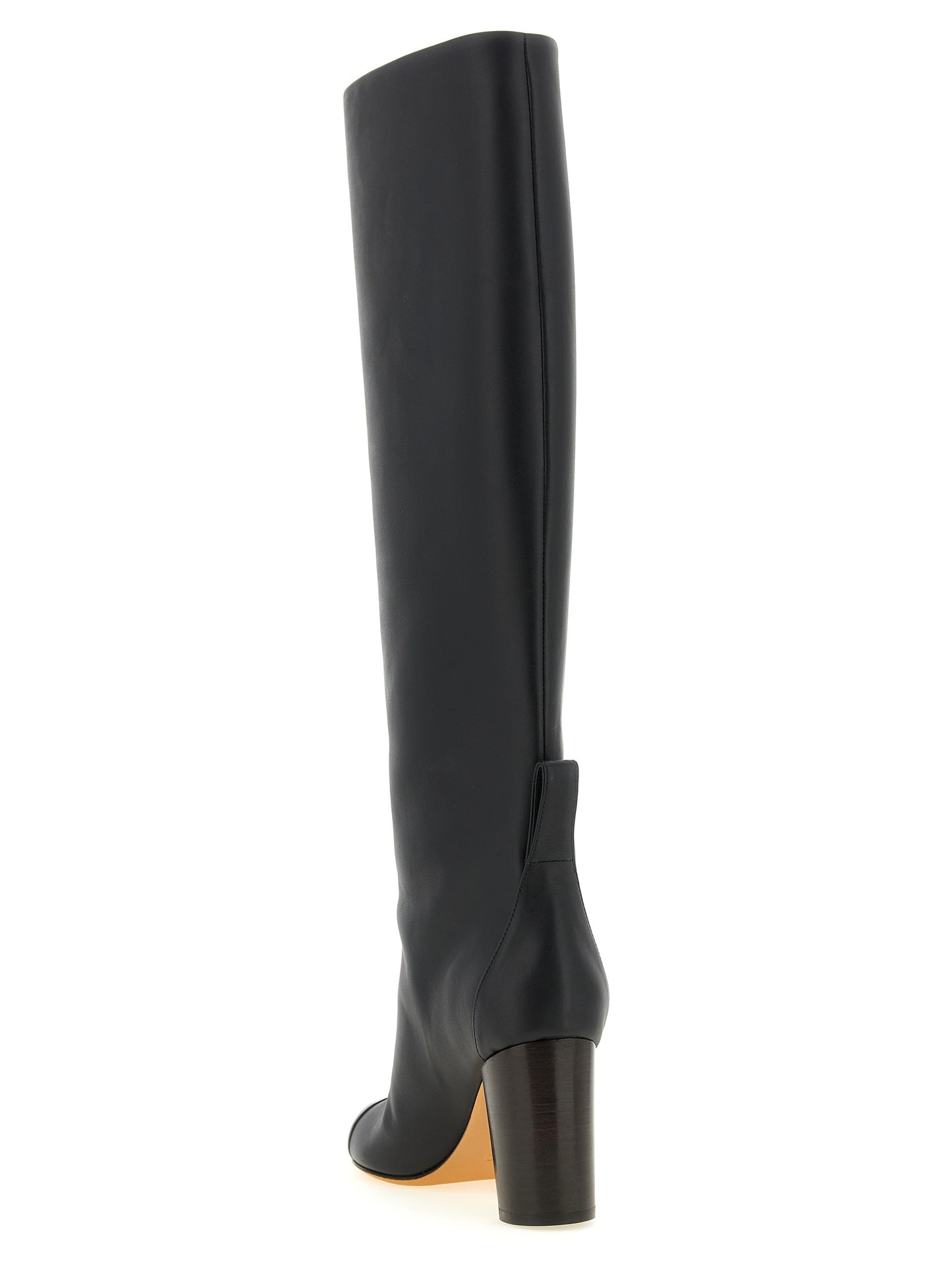 ODISSI Black Calfskin Over The Knee