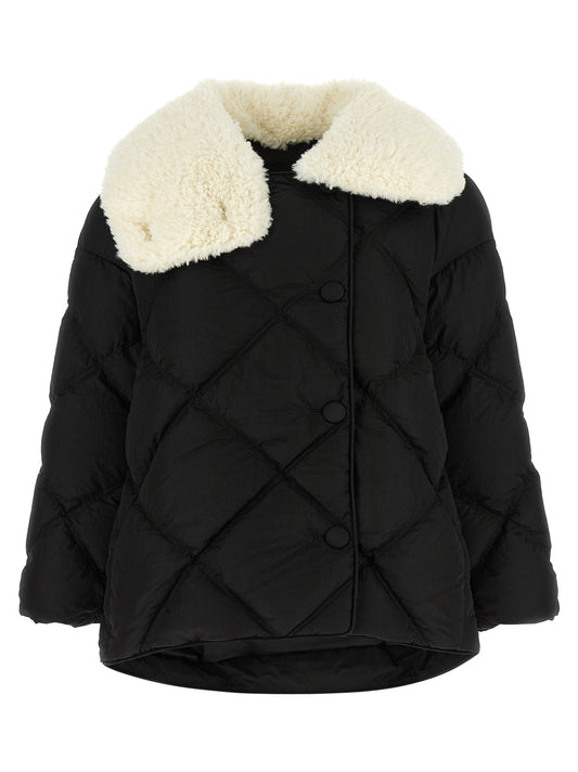 Overcoat by IENKI IENKI for women in nylon fabric black presents a luxurious silhouette, showcasing a luxurious and sophisticated for a premium, luxurious look.