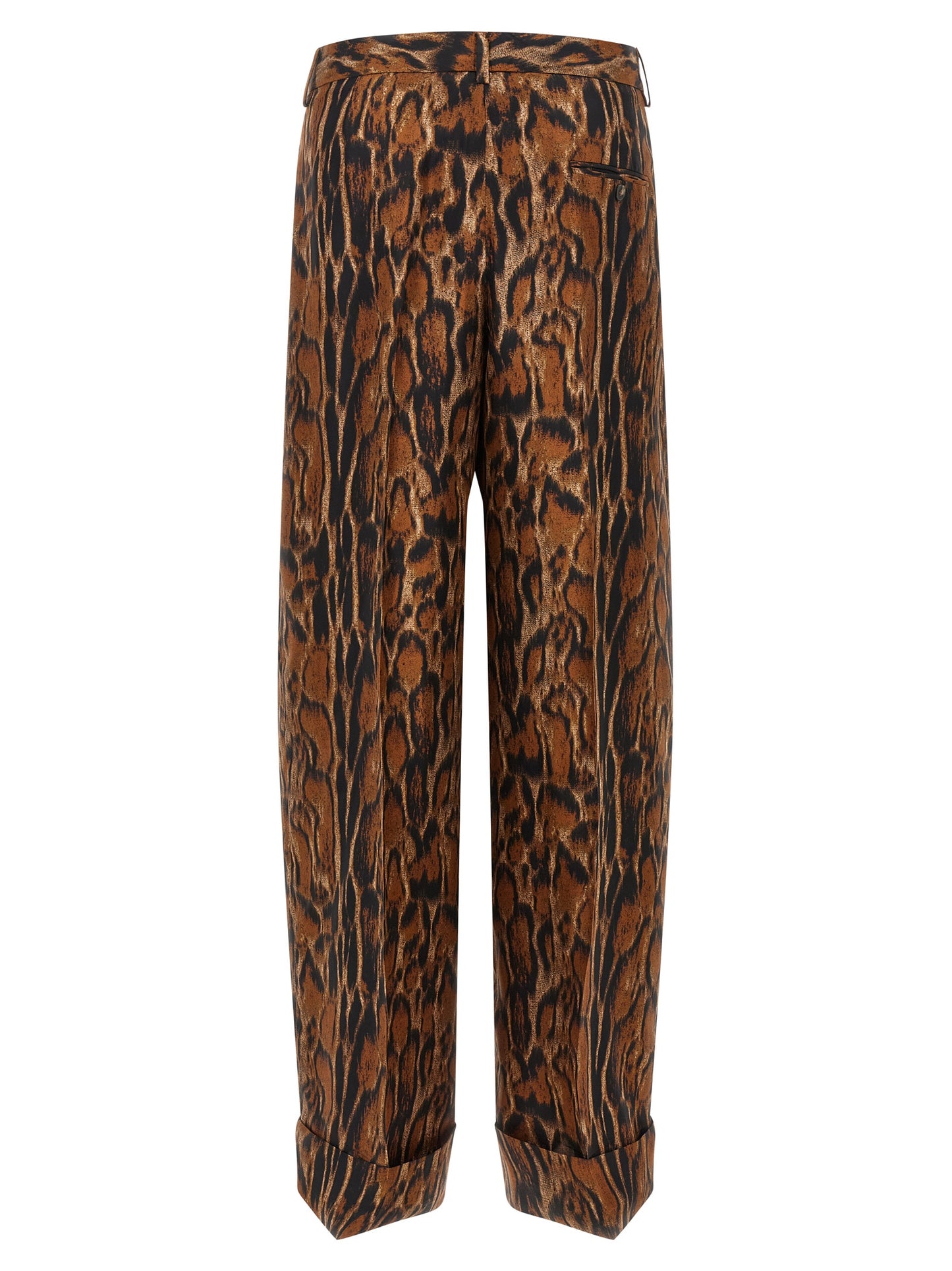 Alberto Biani Brown Silk Casual Pants
