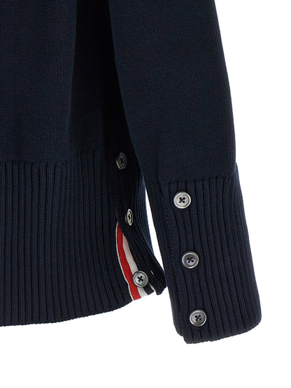Thom Browne Blue Cotton Cardigan