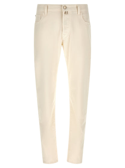 Jacob Cohen White Cotton Tapered Jeans