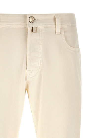 Jacob Cohen White Cotton Tapered Jeans