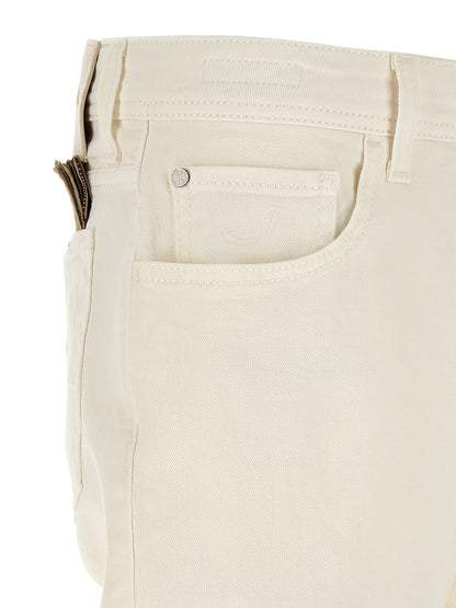 Jacob Cohen White Cotton Tapered Jeans
