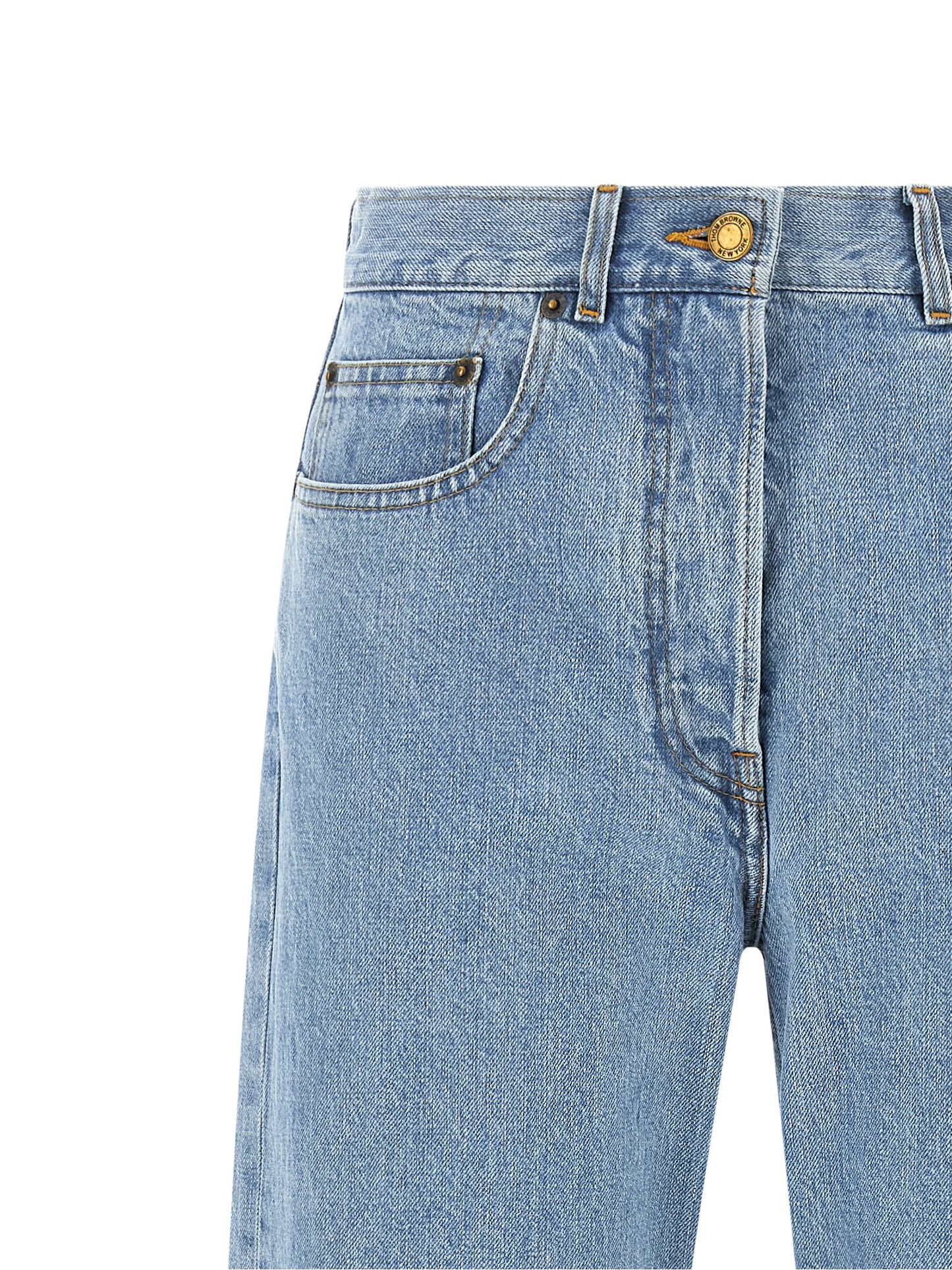 Thom Browne Blue Cotton Straight-Leg Jeans