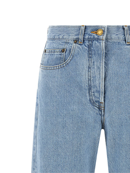Thom Browne Blue Cotton Straight-Leg Jeans