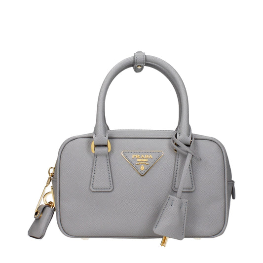 Handbag by Prada for women in leather gray features a exquisite silhouette, showcasing a secure and exquisite with versatile adjustable-strap for a exquisite finish.
