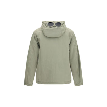 Hooded Overcoat by C.P. Company for men in nylon twill gray features an voluminous silhouette, showcasing distinct thermal, pockets & hooded and a voluminous hooded neckline for a truly voluminous aesthetic.