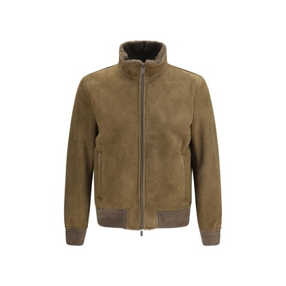 Salvatore Santoro Brown Lamb Ovis Aries Full-Length Jacket