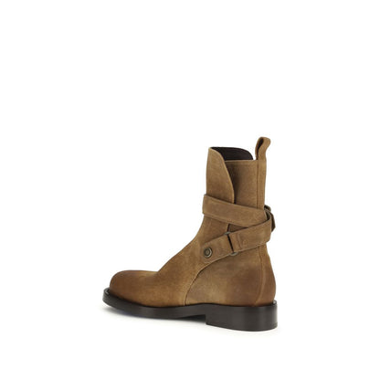 Lace-Up Strap Boots by Burberry for women in bos taurus suede calf leather brown features an effortless chic silhouette from the Women's Bos Taurus Suede Calf Leather Lace-Up Strap Boots collection, showcasing a effortless chic and refined for an effortless chic look.