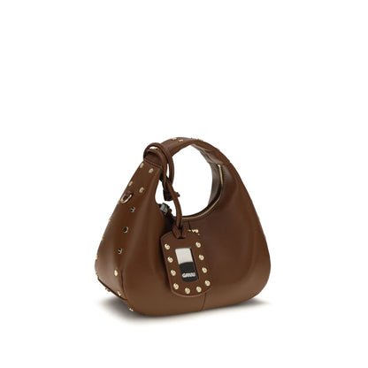 Mini Shoulder Hobo Bag by Ganni for women in polyester polyurethane leather brown features a effortless sophistication silhouette, secured by a zipper with ample single-compartment & cardholder and versatile shoulder-strap & handle for a effortless sophistication finish.